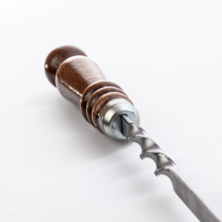 Шампур нержавеющий 620*12*3 мм с деревянной ручкой в Ульяновске